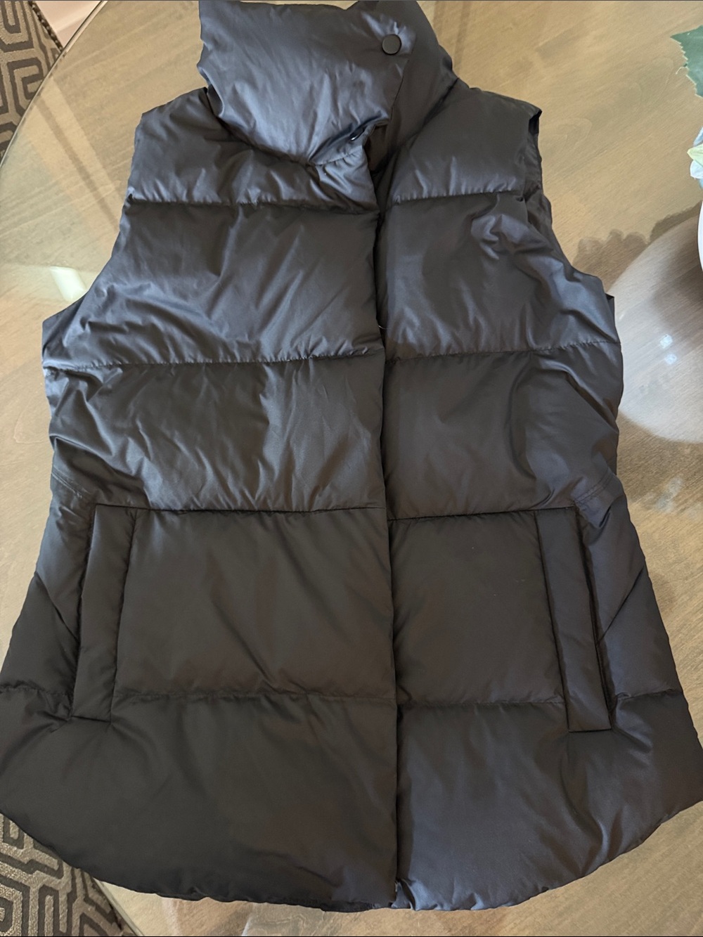 Athleta Black Quilted Puffer Vest